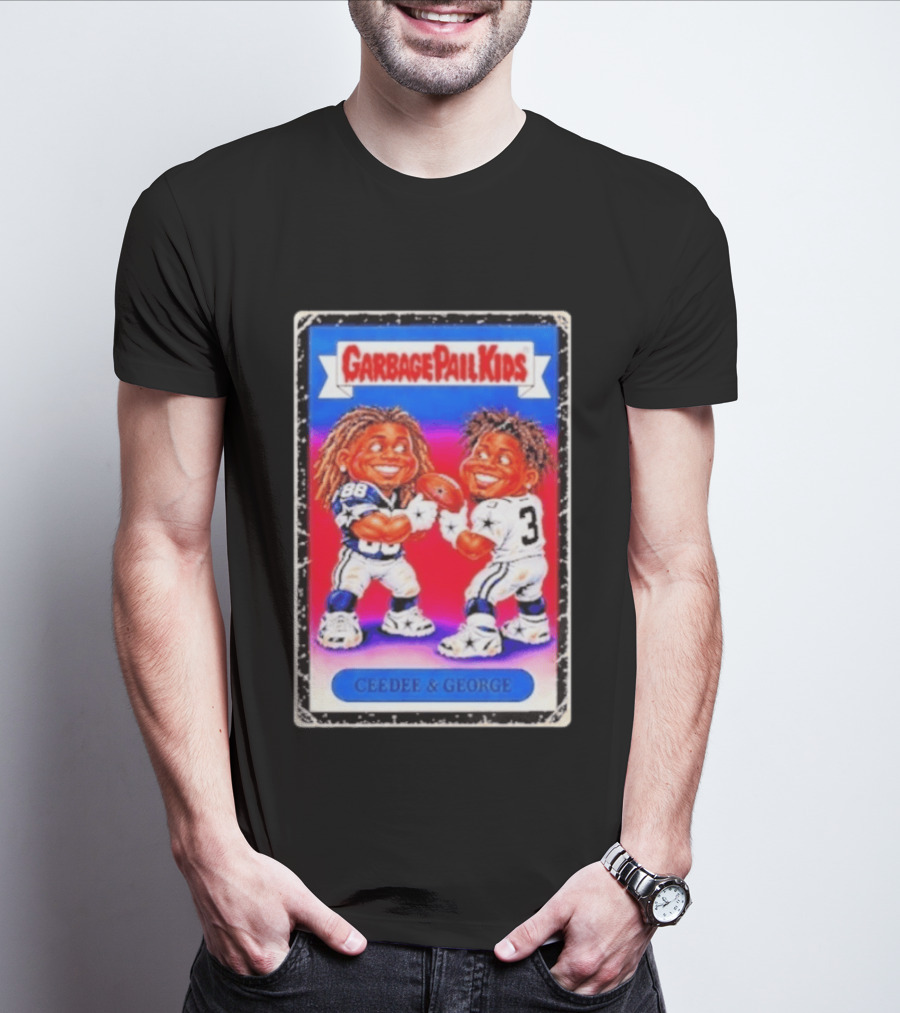 Garbage Pail Kids CeeDee George Cowboys Steelers Football Card Characters T-Shirt