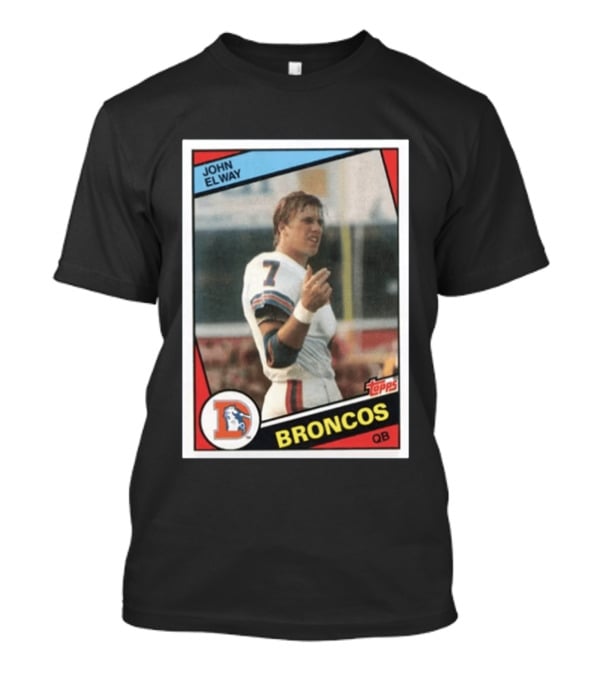 Brandon Perna John Elway Broncos Topps Card NFL QB T-Shirt