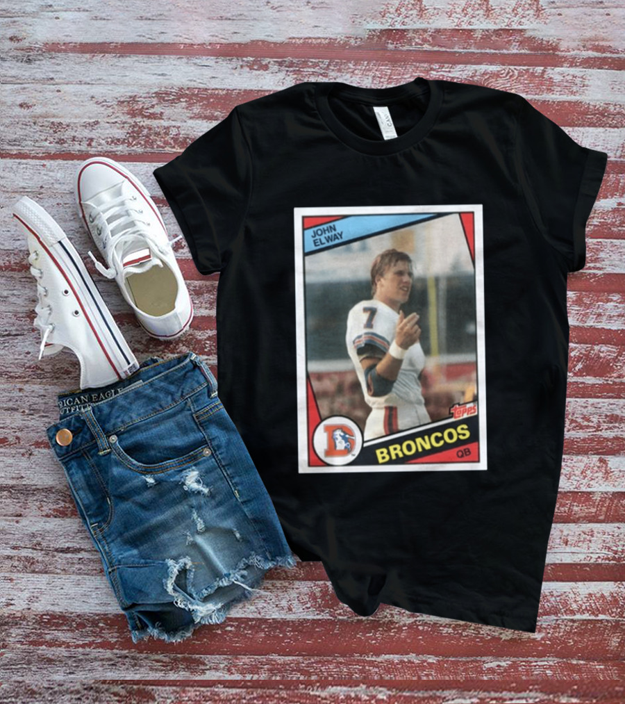Brandon Perna John Elway Broncos Topps Card NFL QB T-Shirt
