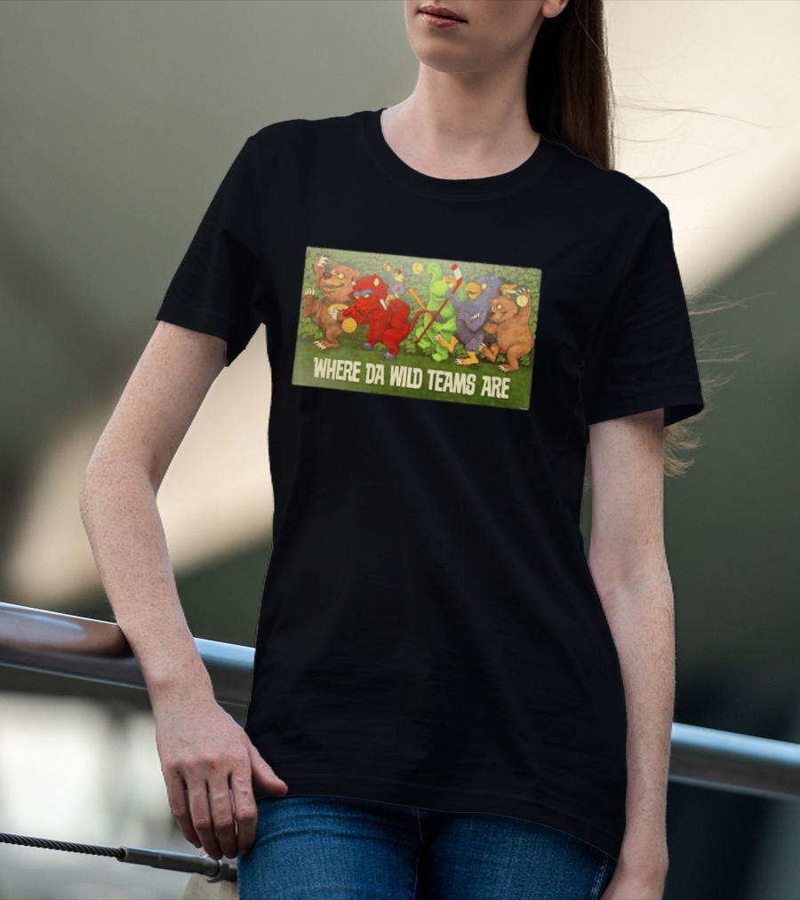 Where Da Wild Teams Are Cincinnati Reds Honore Milwaukee Mashup T-Shirt