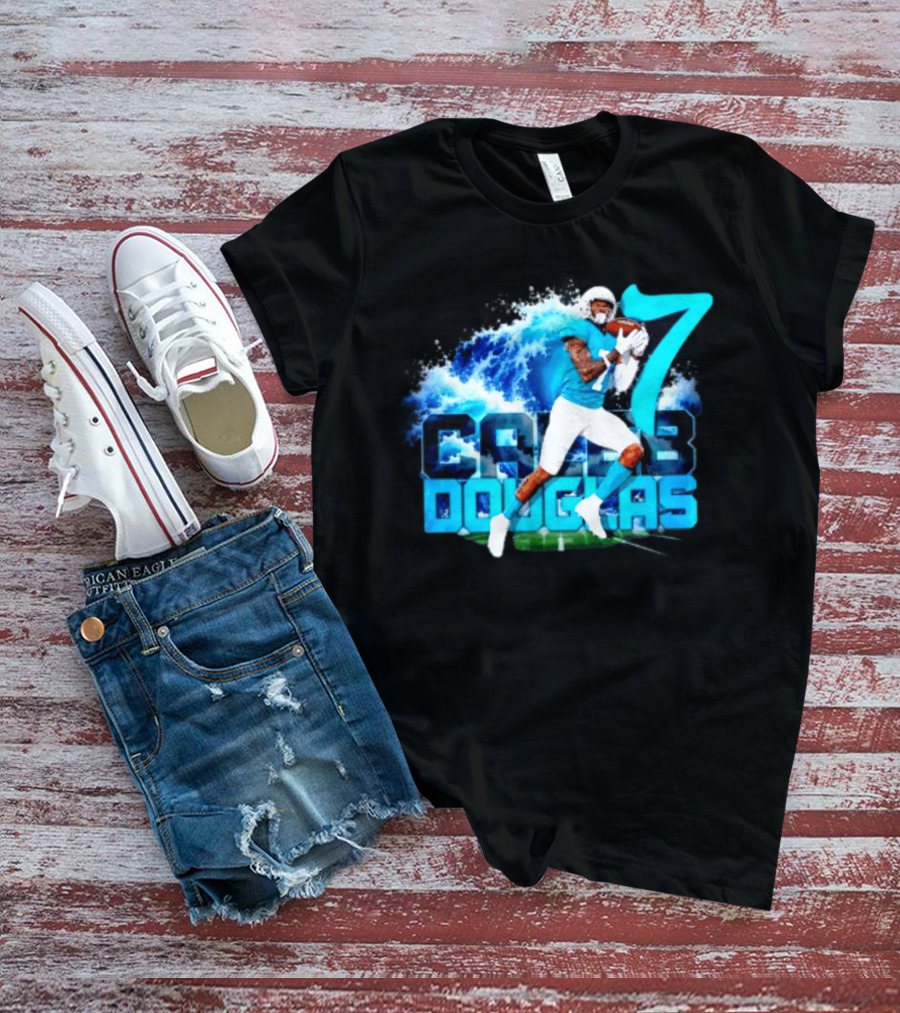 Caleb Douglas Miami Dolphins Tidal Wave Football Player Number 7 T-Shirt