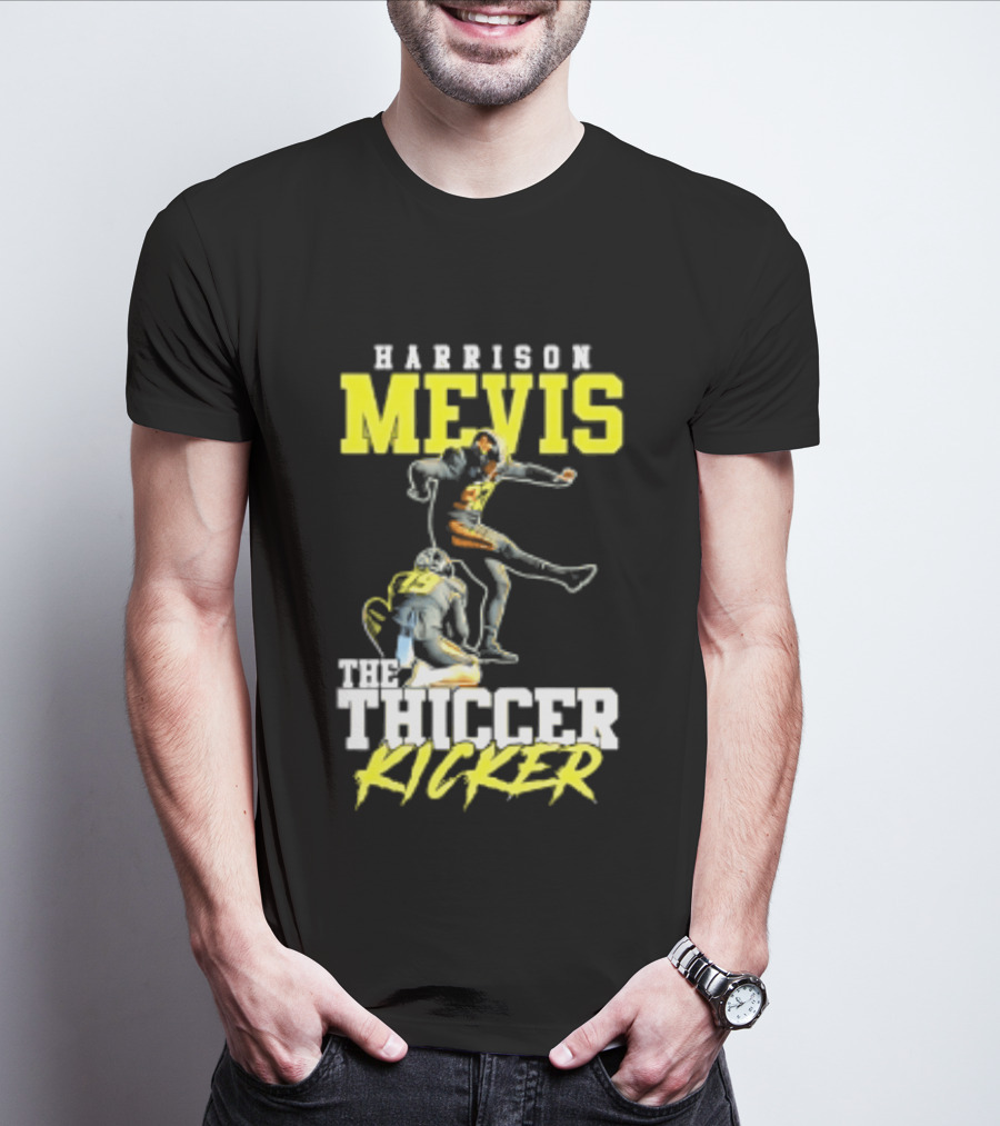Harrison Mevis The Thiccer Kicker Football Player 92 T-Shirt