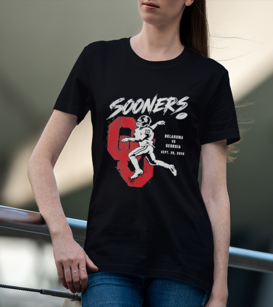 Oklahoma Sooners Vs Georgia Bulldogs Sept 26 2026 Football Matchup T-Shirt