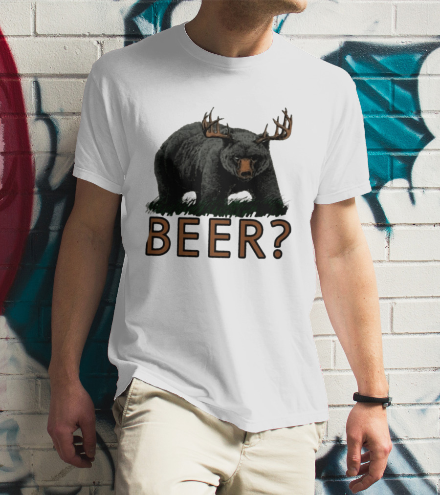 Bear With Antlers Beer T-Shirt