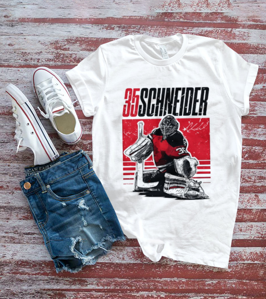 35 Schneider New Jersey Devils Hockey Player Starter T-Shirt