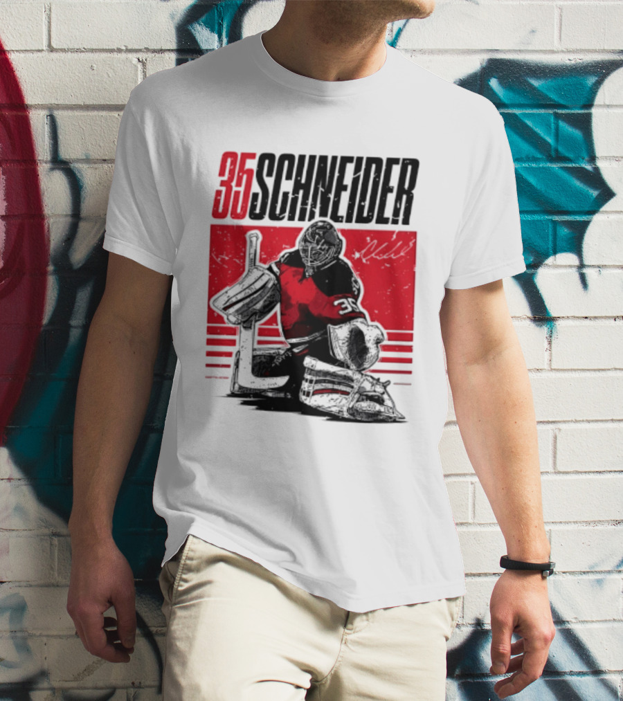 35 Schneider New Jersey Devils Hockey Player Starter T-Shirt