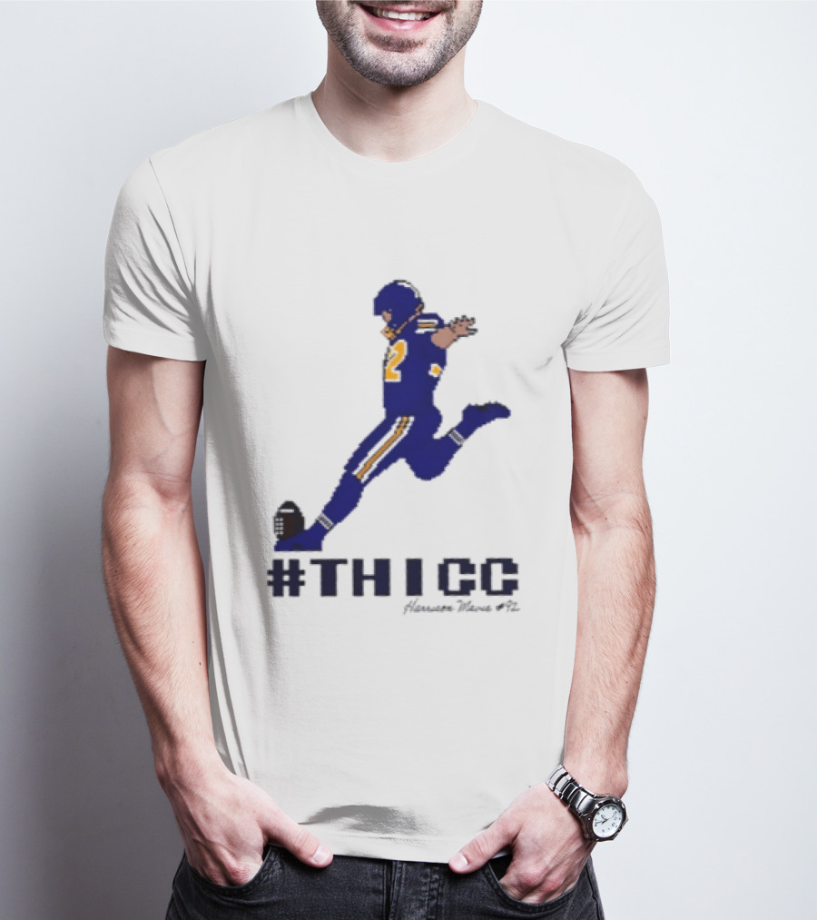 Harrison Mevis 92 Los Angeles Rams Thicc Kicker Football Pixel T-Shirt