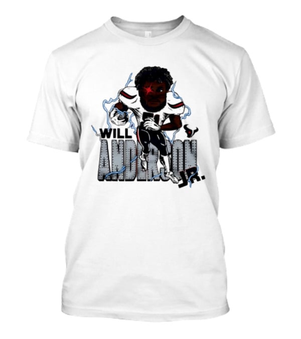 Houston Texans Will Anderson Jr Lightning Caricature Player T-Shirt