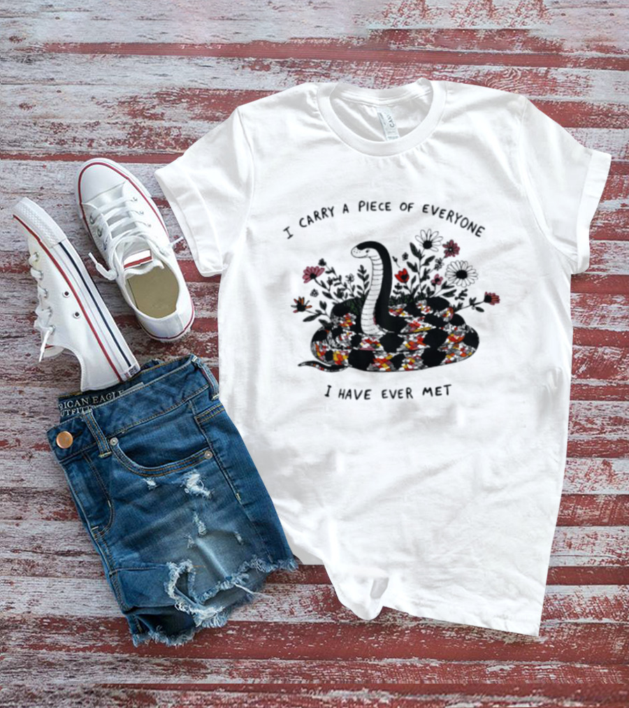 I Carry A Piece Of Everyone I Have Ever Met Snake Floral Blossoms T-Shirt