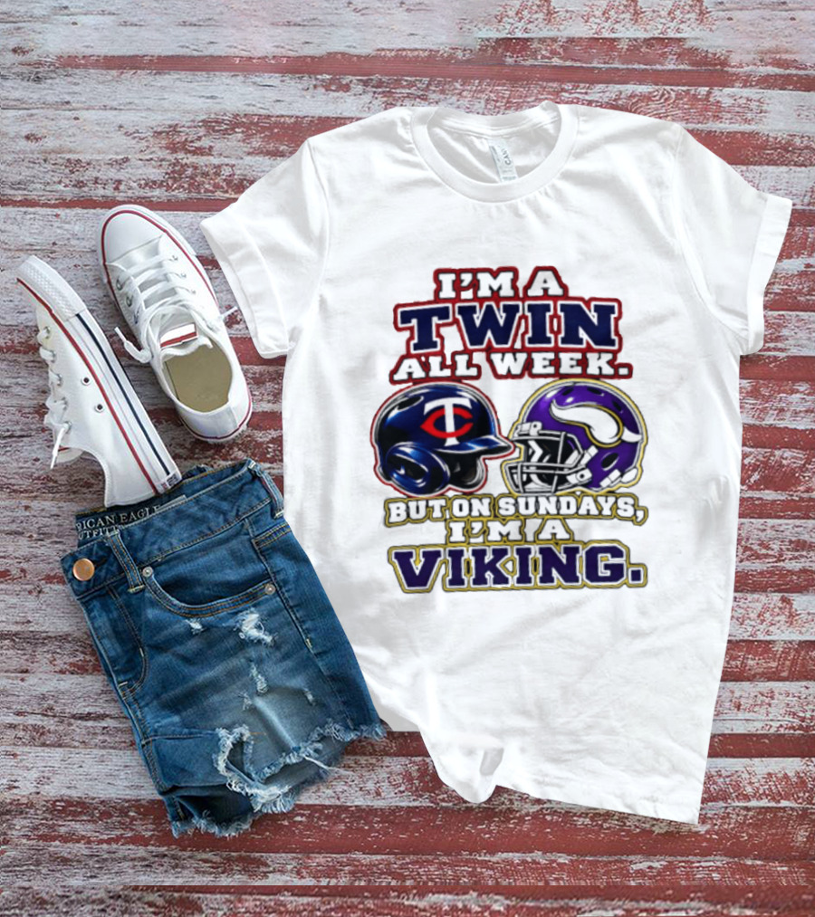 I'm A Twin All Week But On Sundays I'm A Viking T-Shirt