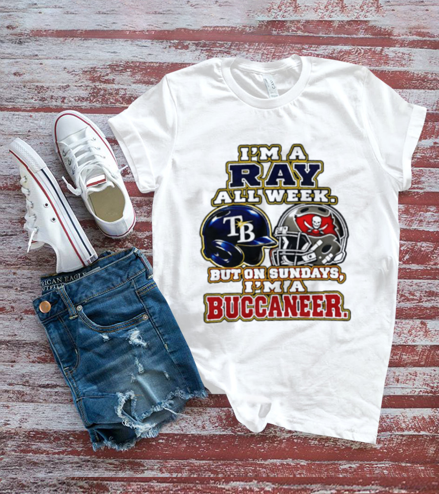 I'm A Ray All Week But On Sundays I'm A Buccaneer TB Helmet T-Shirt