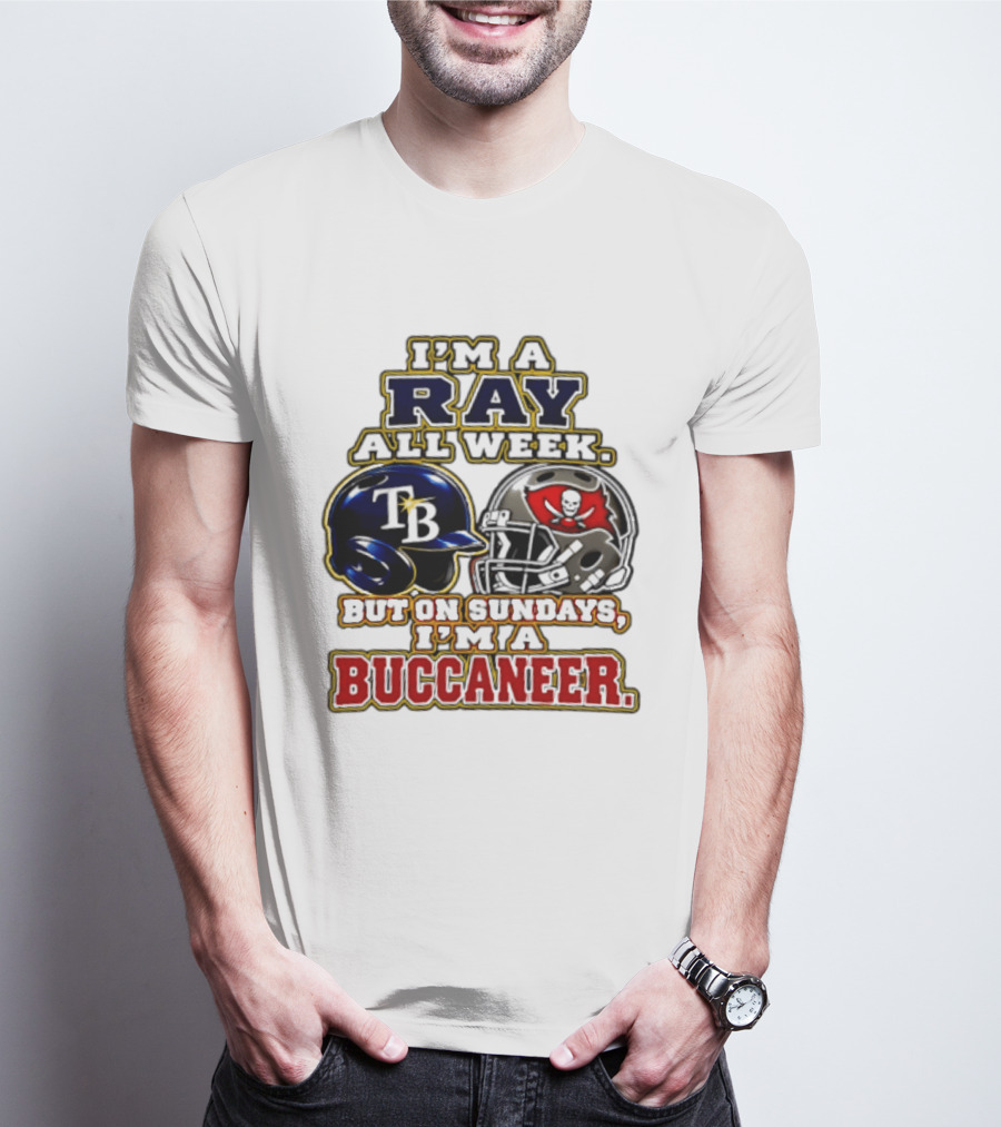 I'm A Ray All Week But On Sundays I'm A Buccaneer TB Helmet T-Shirt