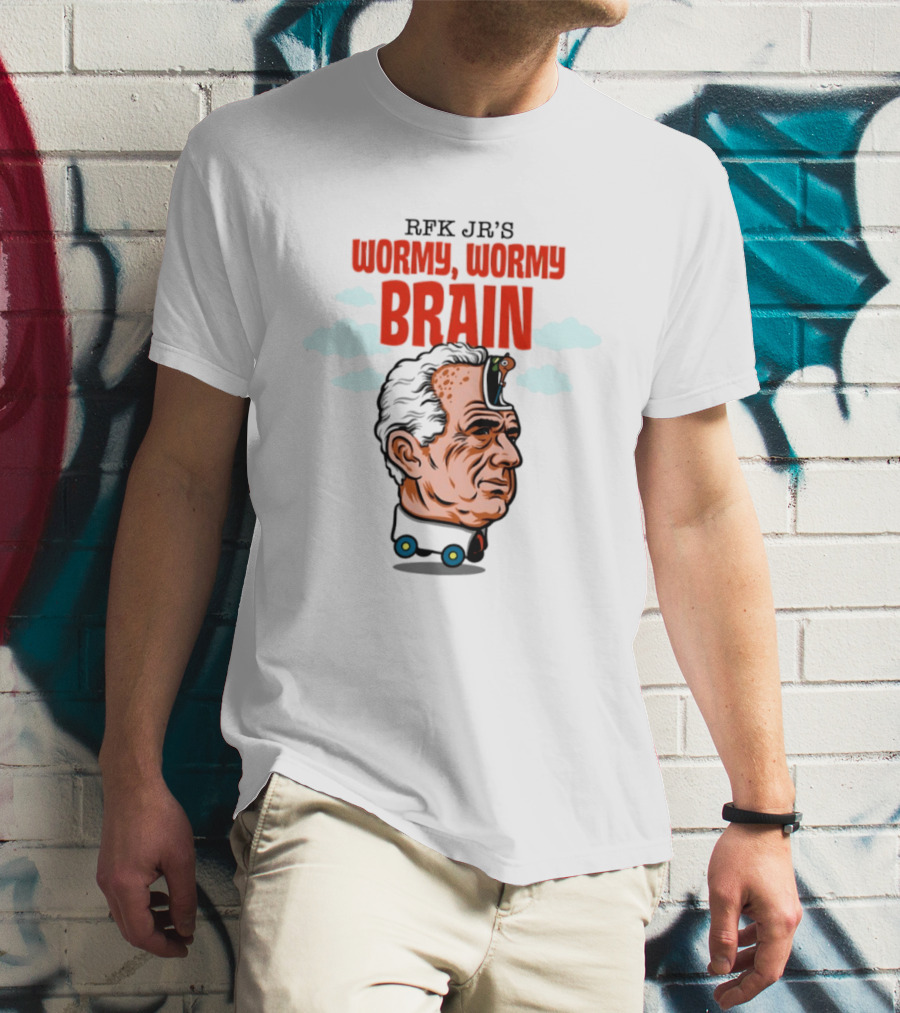 RFK Jr's Wormy Wormy Brain Robert F Kennedy Jr Clouds Cartoon T-Shirt