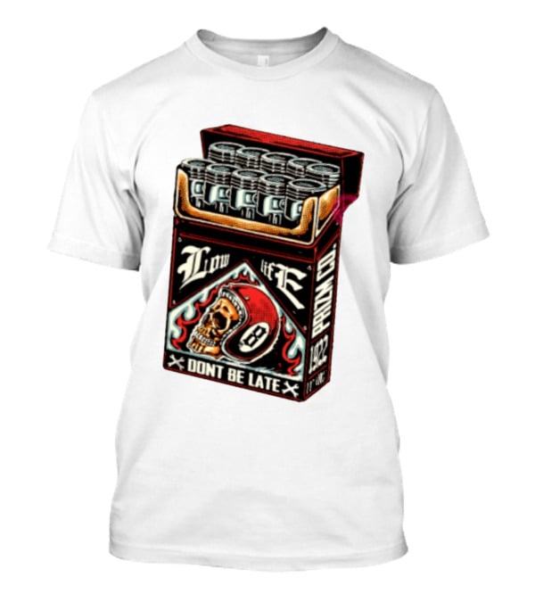 Low Life Prizm Co Don't Be Late Skull Helmet Pistons Pack T-Shirt