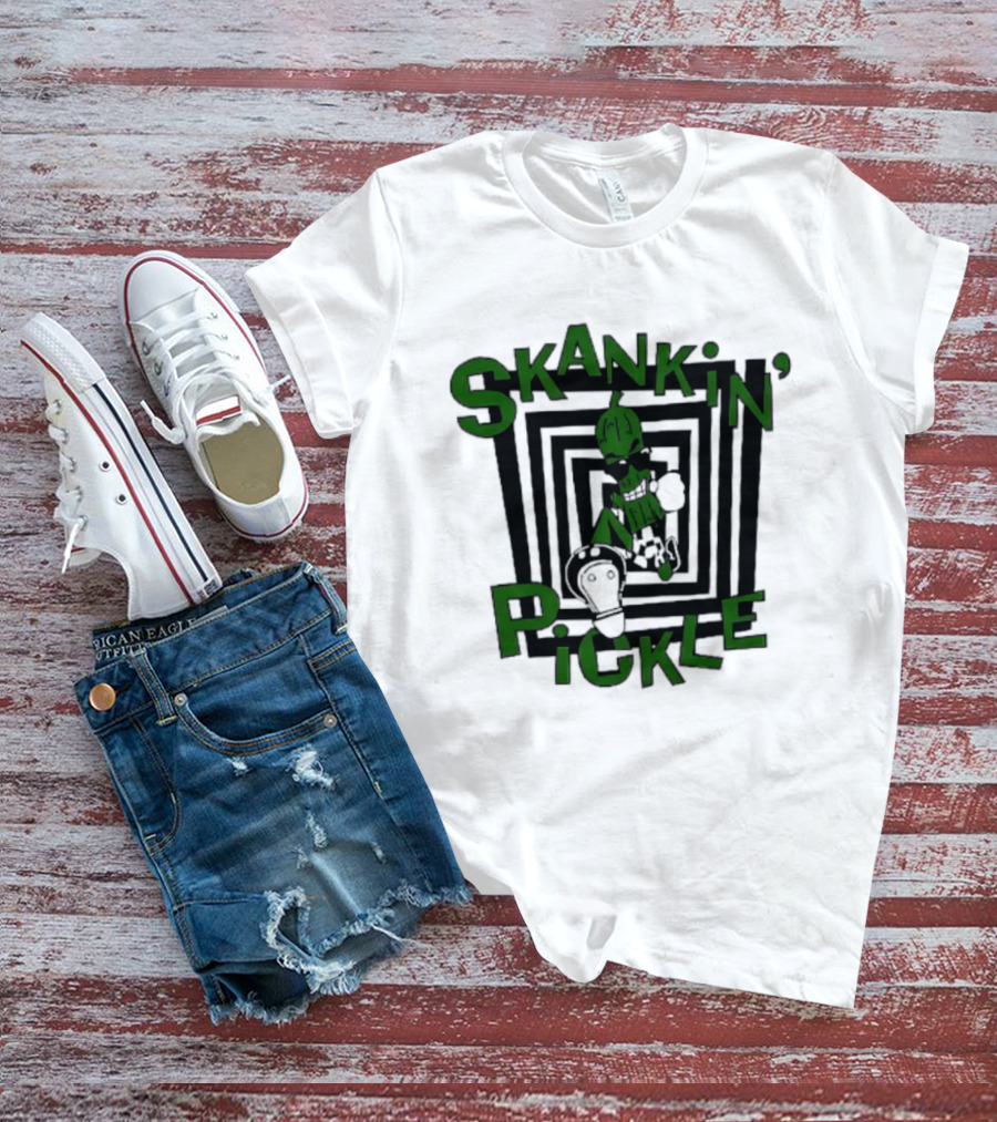 Skankin' Pickle Band Ska Punk Music Iconic Pickle And Spirals T-Shirt
