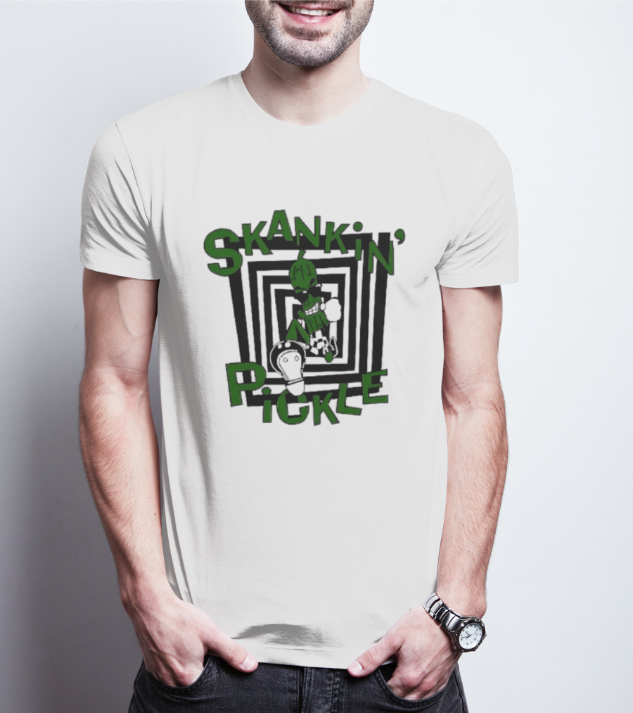 Skankin' Pickle Band Ska Punk Music Iconic Pickle And Spirals T-Shirt