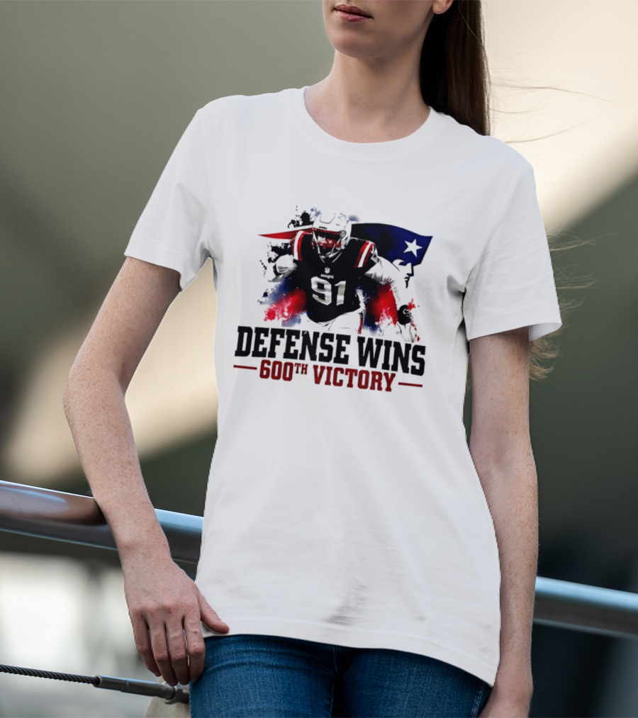 New England Patriots Defense Wins 600th Victory Star Spangled Football Triumph T-Shirt