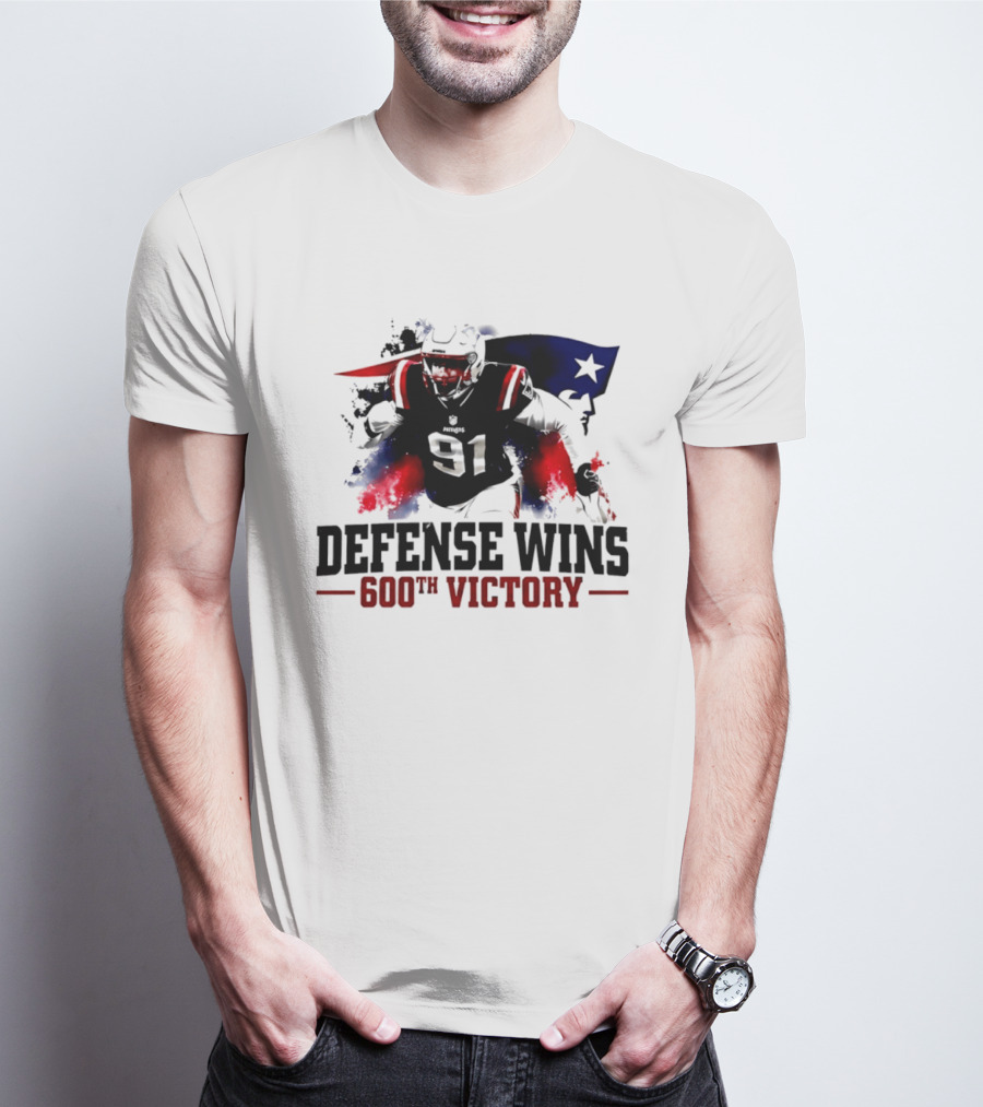 New England Patriots Defense Wins 600th Victory Star Spangled Football Triumph T-Shirt