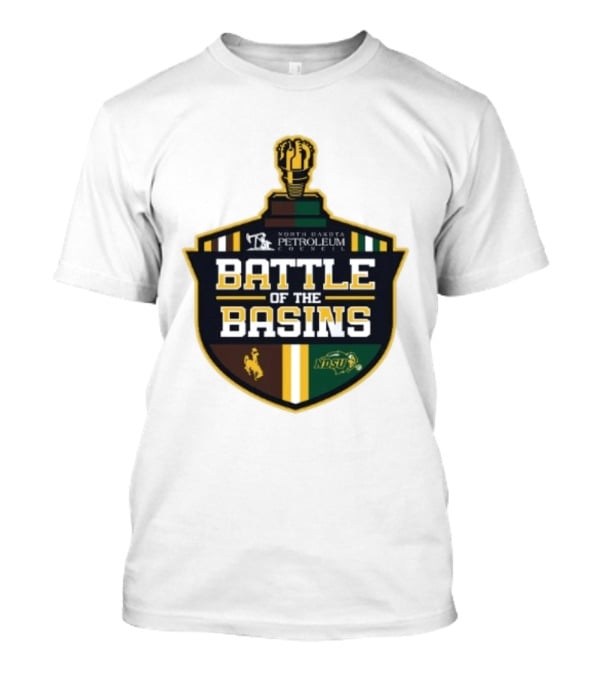 North Dakota Petroleum Council Battle Of The Basins Wyoming Cowboys Vs North Dakota State Bison T-Shirt