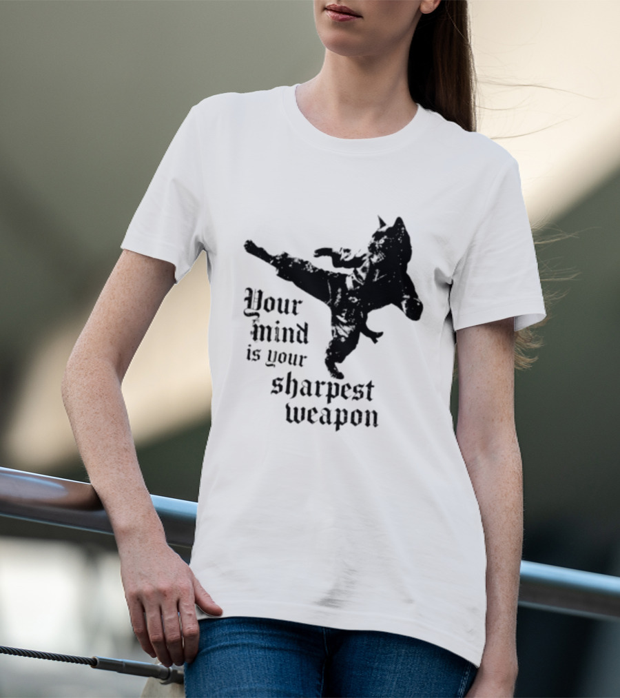 Your Mind Is Your Sharpest Weapon Karate Cat T-Shirt