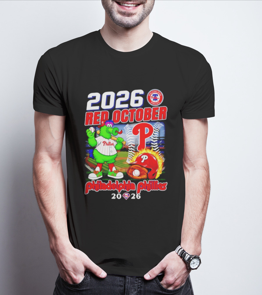 2026 Red October Philadelphia Phillies Phanatic P Phillies Baseball T-Shirt