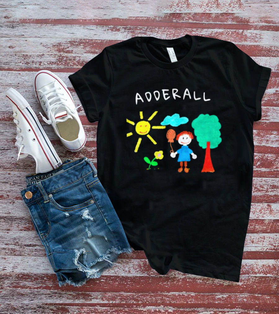 Childhood ADHD Awareness Adderall Child Drawing With Sun And Tree T-Shirt