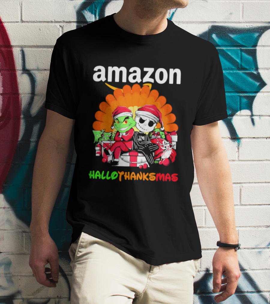 Amazon Grinch Jack Skellington Hallothanksmas 2026 T-Shirt