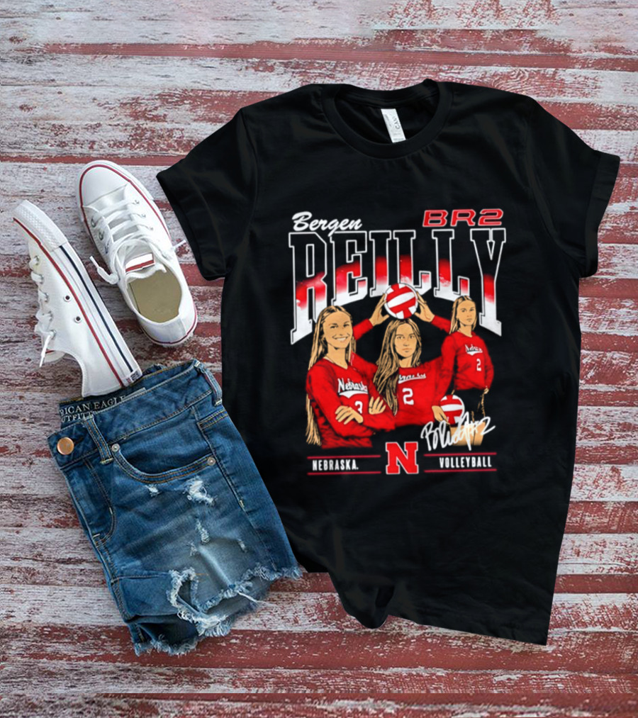 Bergen Reilly BR2 Nebraska Cornhuskers Volleyball Nebraska Volleyball T-Shirt