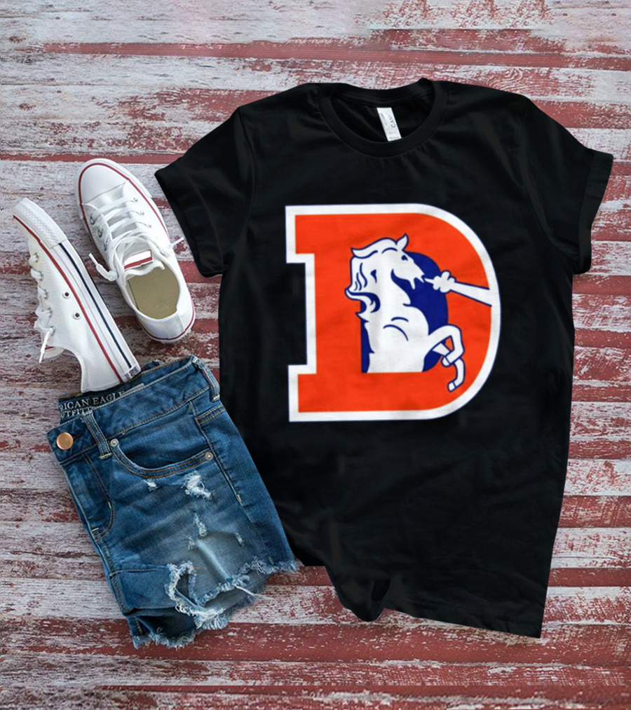 Bo Nix Broncos Old School Denver Horse Icon D T-Shirt