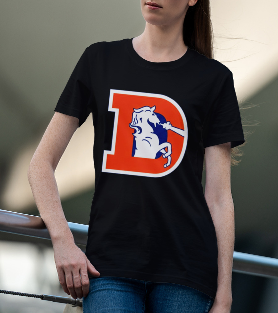 Bo Nix Broncos Old School Denver Horse Icon D T-Shirt