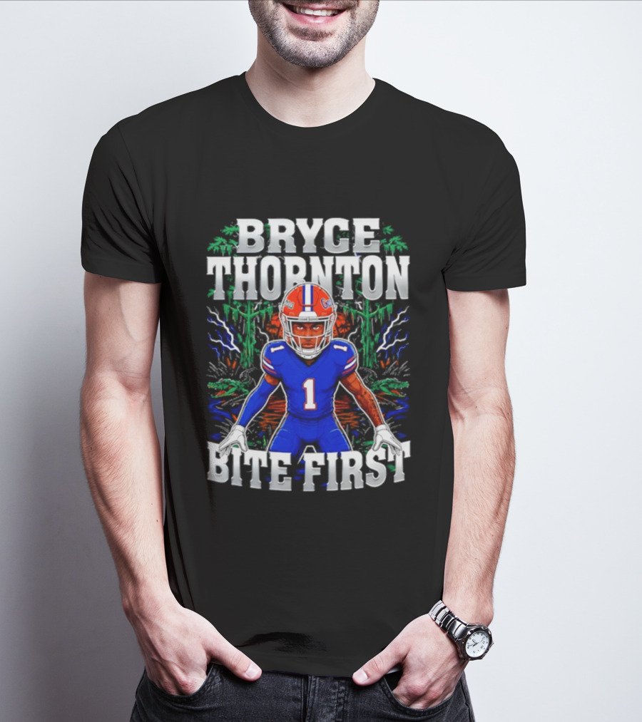 Bryce Thornton Florida Gators Football Number One Bite First T-Shirt