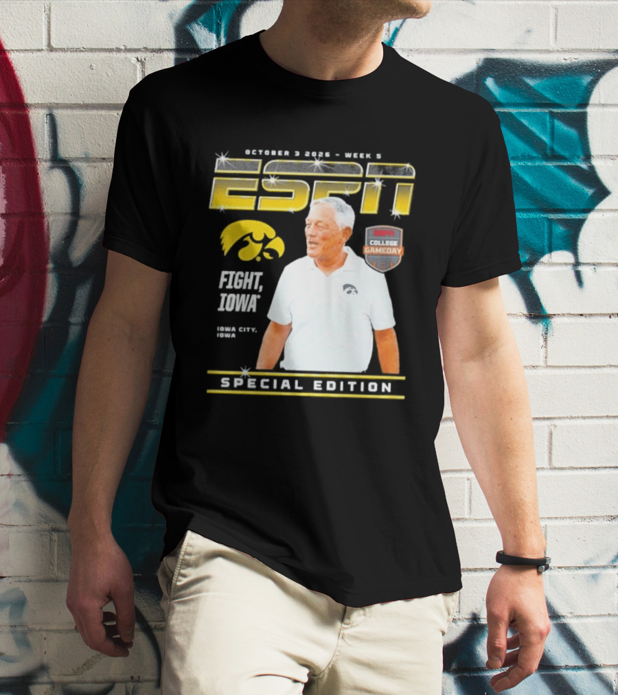 October 3 2026 Week 3 ESPN Iowa Hawkeyes Kirk Ferentz College Gameday Special Edition Fight Iowa T-Shirt