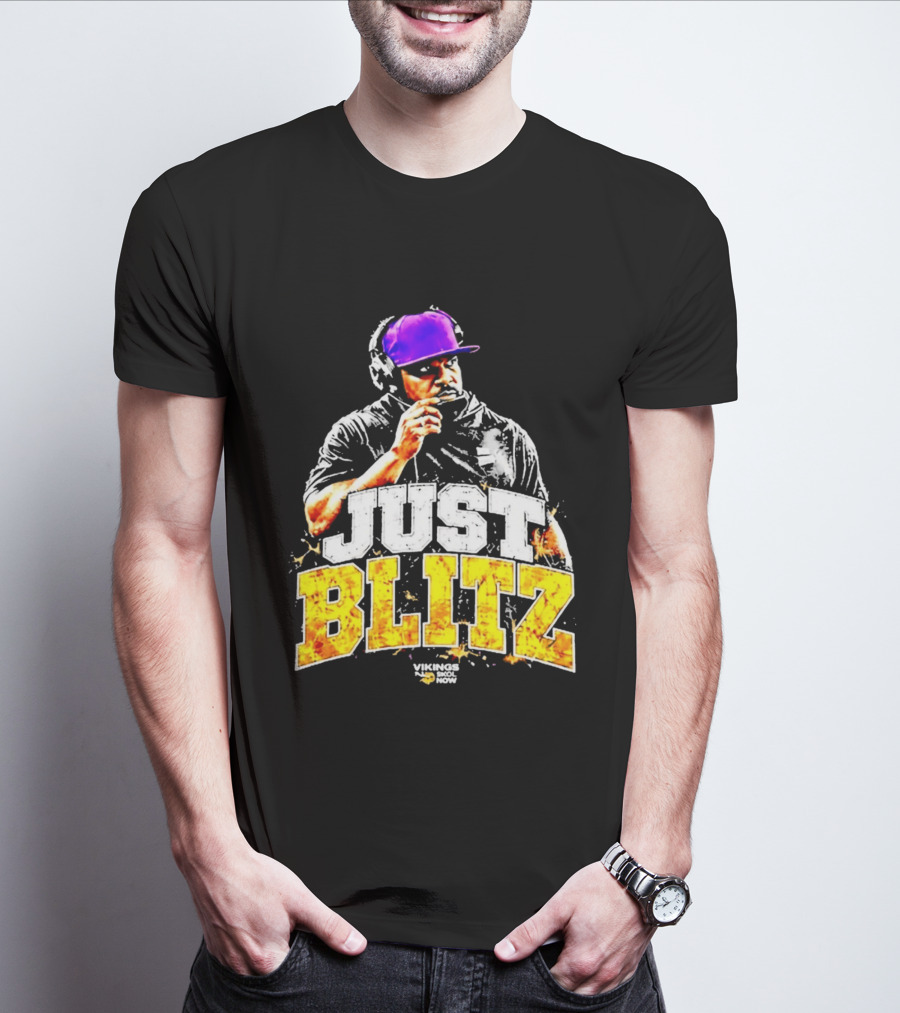 Just Blitz Football Coach Vikings Skol Now T-Shirt