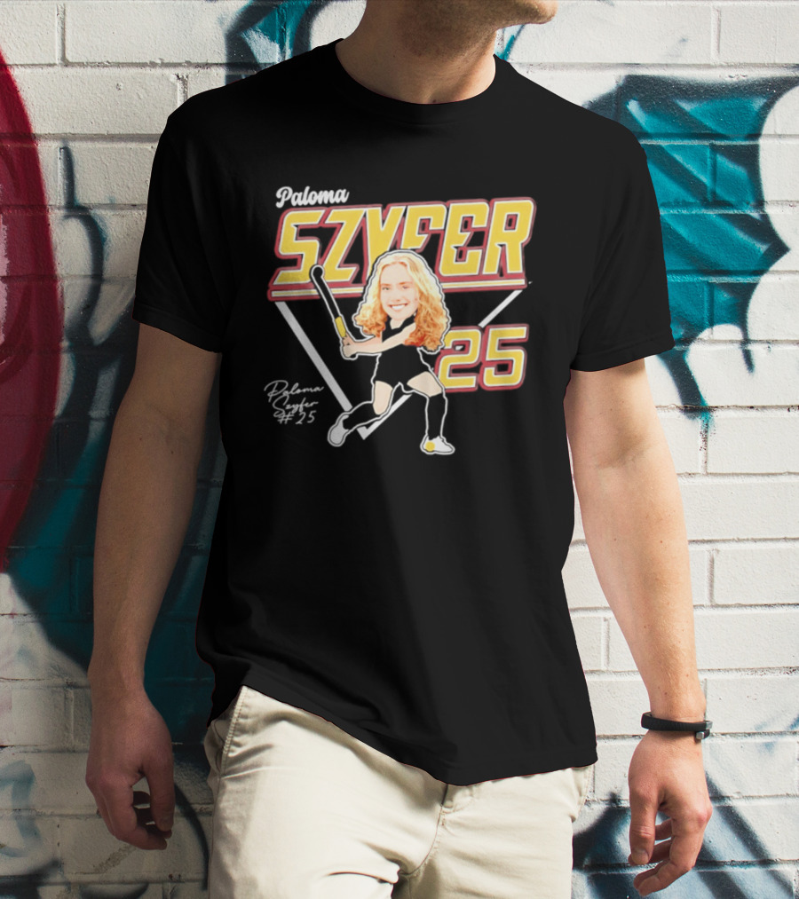 Paloma Szyfer 25 Oberlin Hockey NCAA Caricature T-Shirt
