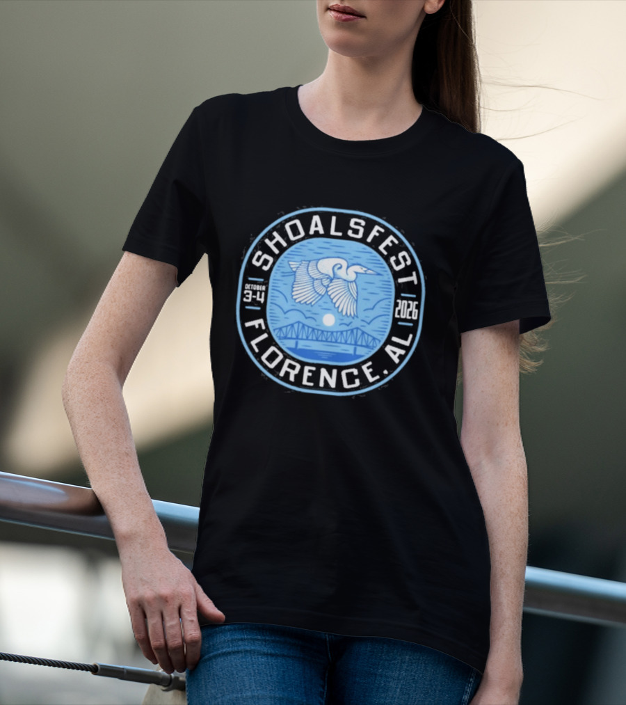 ShoalsFest 2026 Florence Alabama McFarland Park October 3 Bird And Bridge T-Shirt