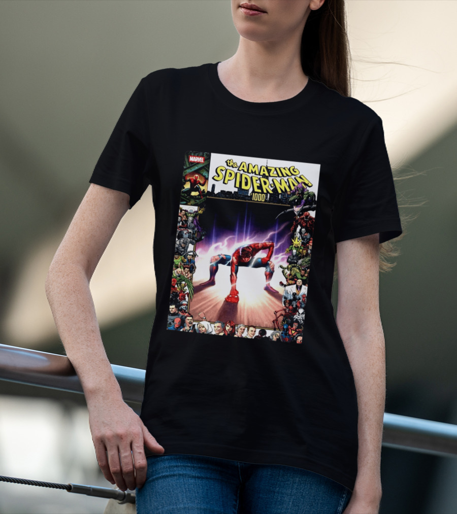 The Amazing Spider Man 1000 Cover Marvel Crossover Featuring Iconic Heroes And Villains T-Shirt