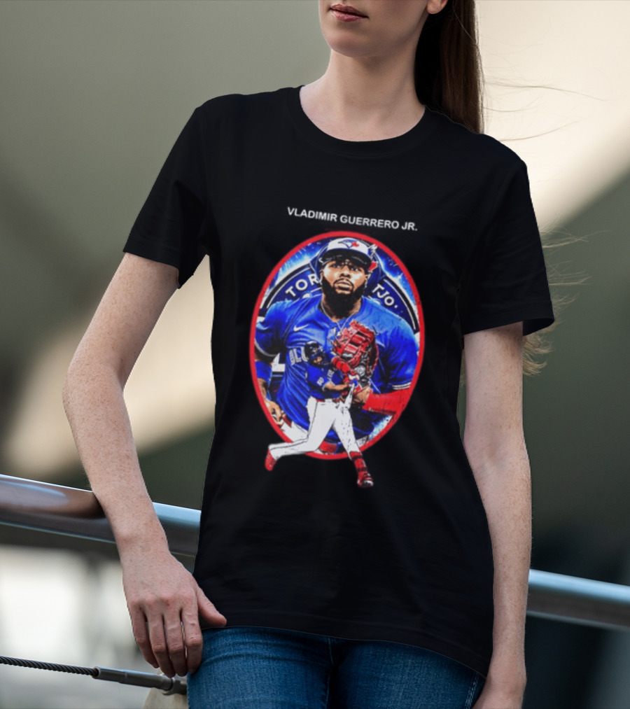 Vladimir Guerrero Jr Toronto Blue Jays Baseball Two Sided T-Shirt