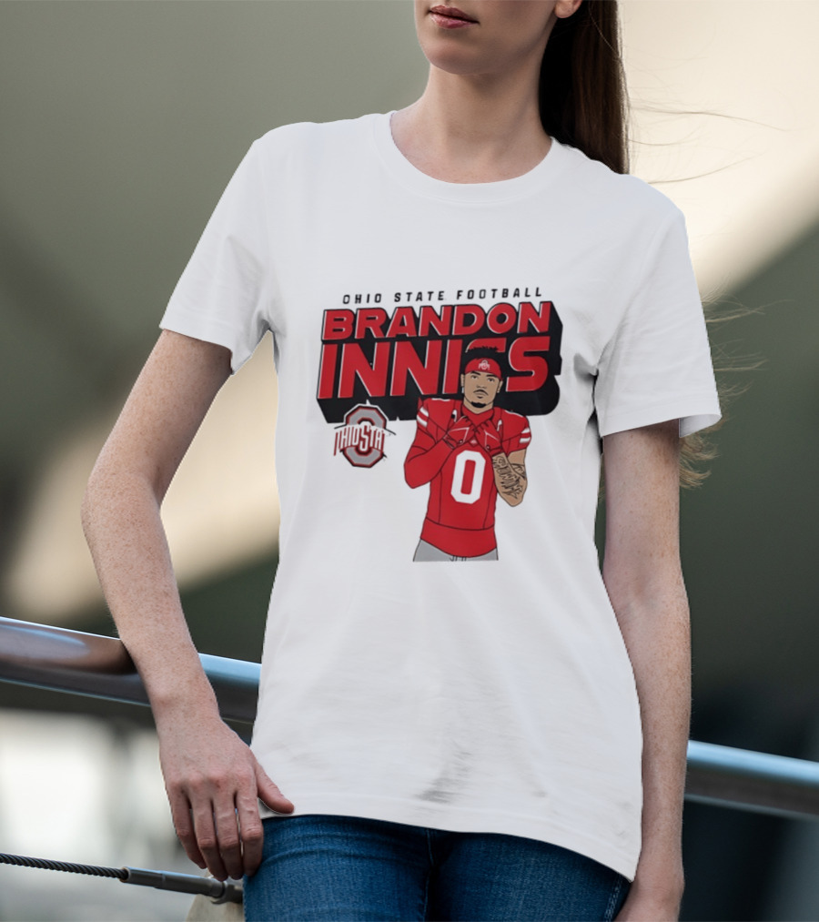 Ohio State Football Brandon Inniss Number 0 Ohio State T-Shirt