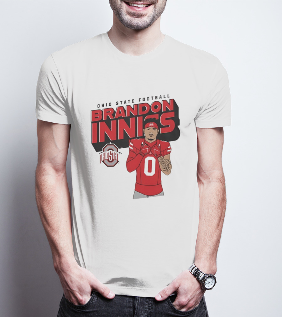 Ohio State Football Brandon Inniss Number 0 Ohio State T-Shirt