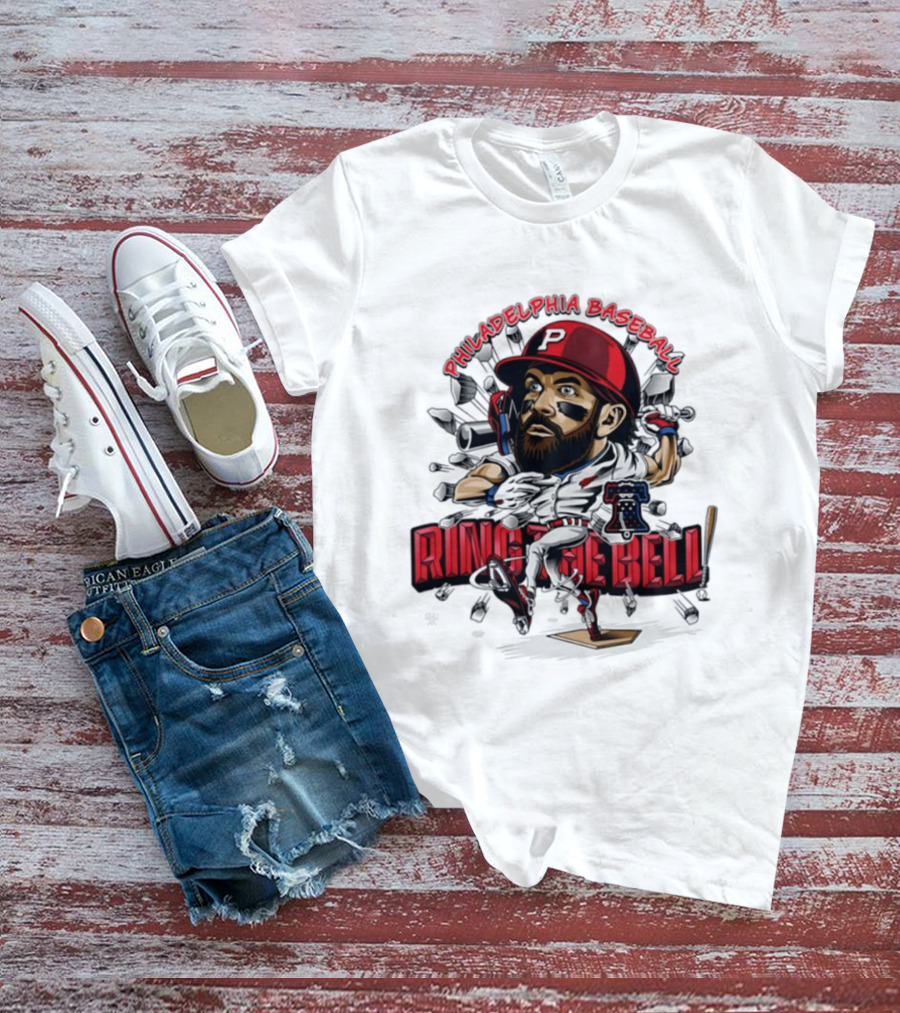 Bryce Harper Philadelphia Baseball Ring The Bell Caricature T-Shirt