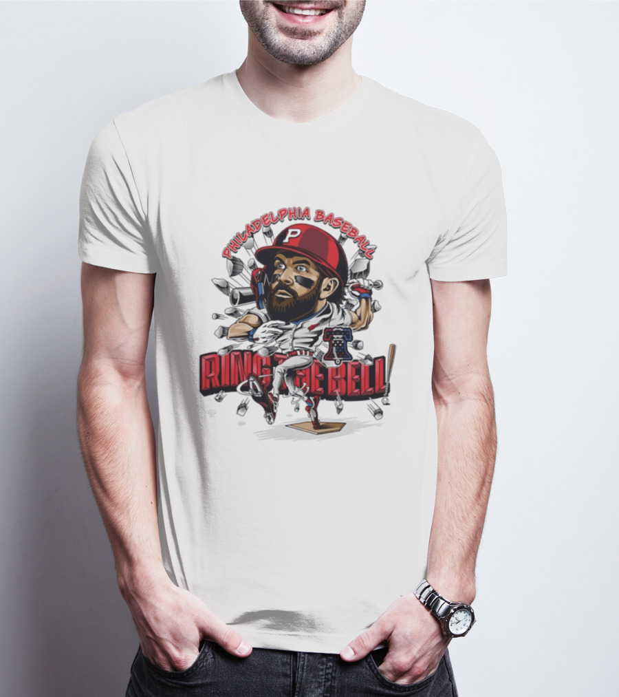 Bryce Harper Philadelphia Baseball Ring The Bell Caricature T-Shirt