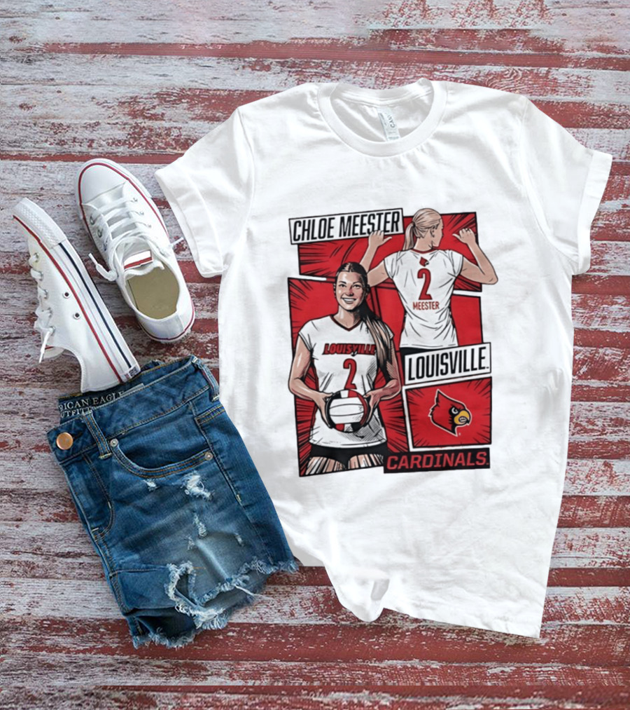 Chloe Meester Louisville Cardinals Volleyball Comic Book T-Shirt