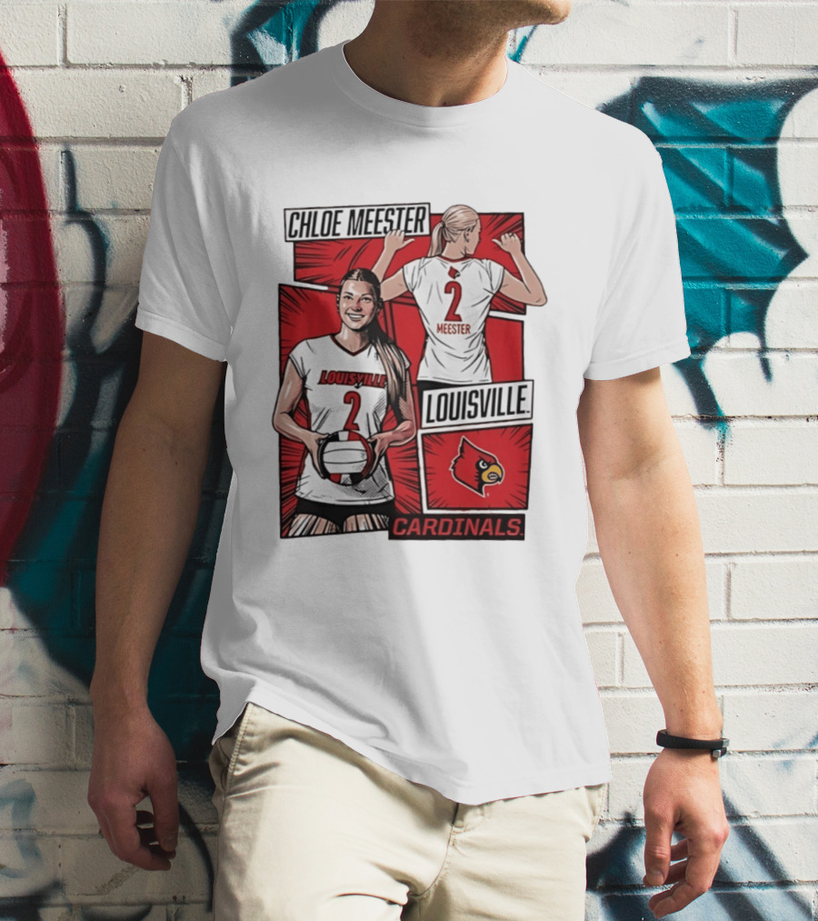 Chloe Meester Louisville Cardinals Volleyball Comic Book T-Shirt