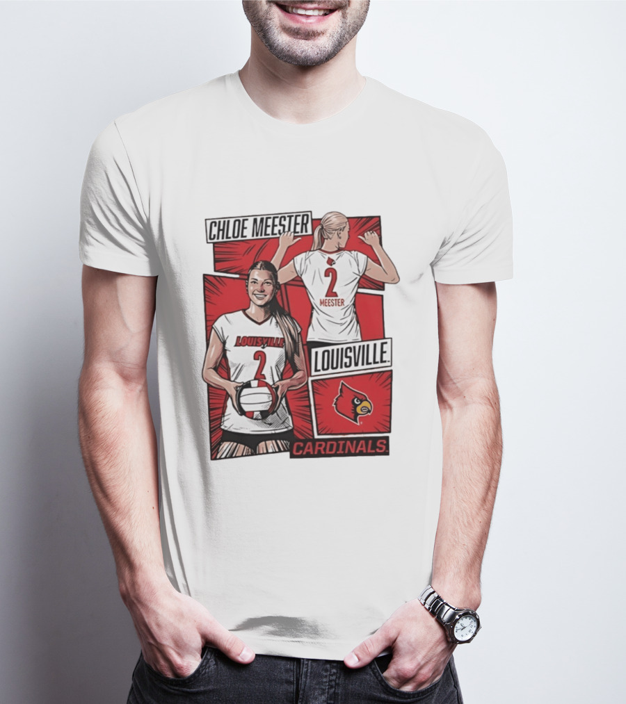 Chloe Meester Louisville Cardinals Volleyball Comic Book T-Shirt