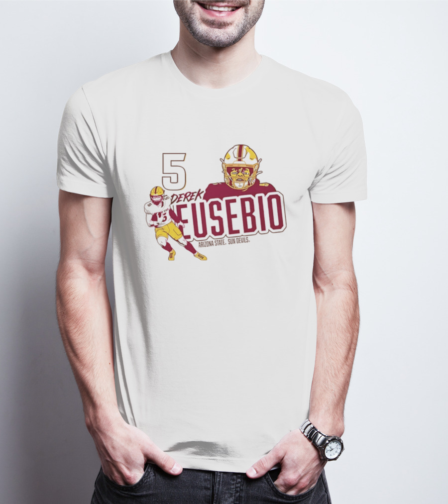 Derek Eusebio 5 Arizona State Sun Devils Football T-Shirt