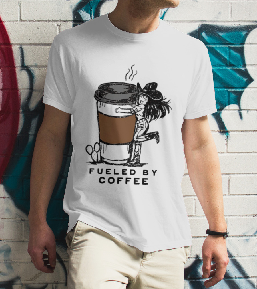 Fueled By Coffee Cowgirl Caffeine Western Rodeo Vibes T-Shirt