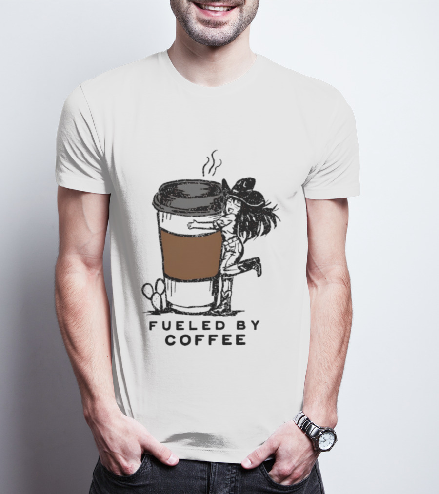 Fueled By Coffee Cowgirl Caffeine Western Rodeo Vibes T-Shirt
