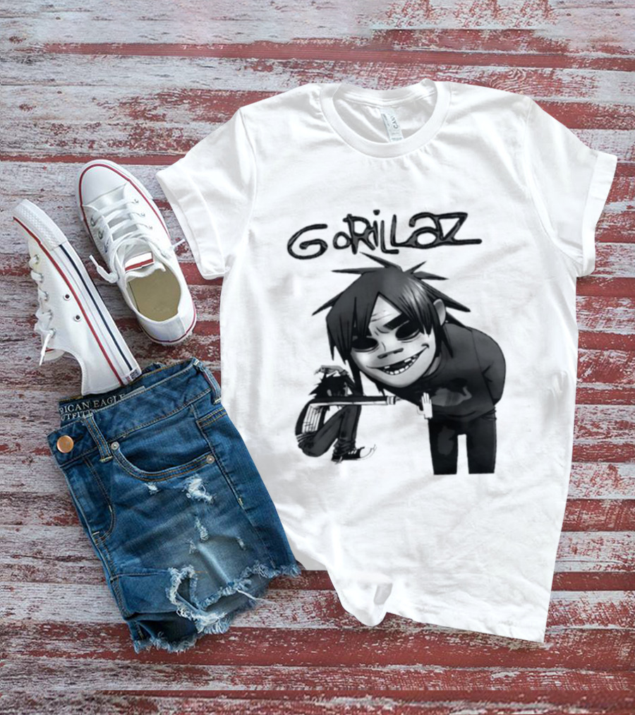 Gorillaz Band Damon Albarn Jamie Hewlett Character Art Alternative Rock T-Shirt