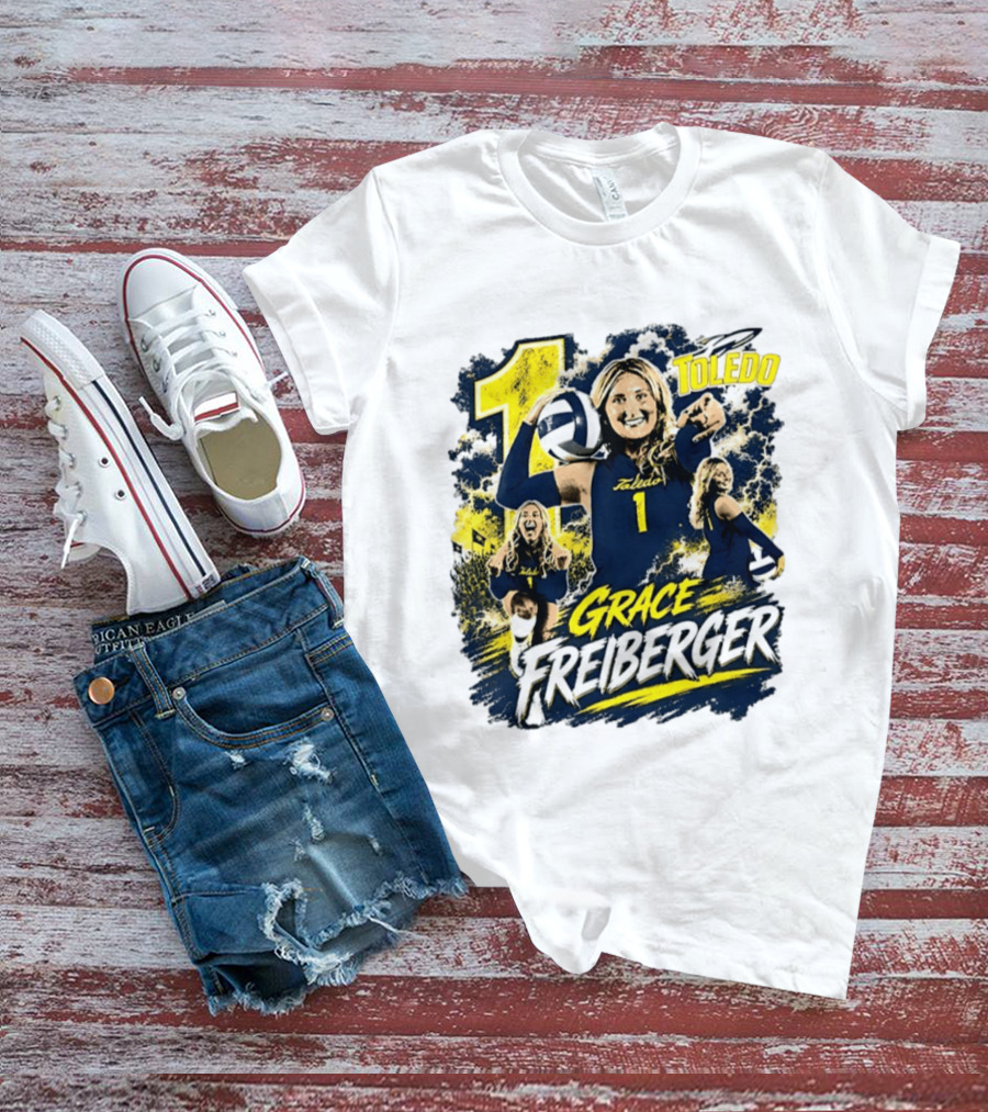 Grace Freiberger Toledo Rockets Volleyball NCAA Number 1 T-Shirt