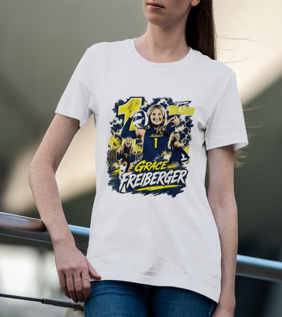 Grace Freiberger Toledo Rockets Volleyball NCAA Number 1 T-Shirt